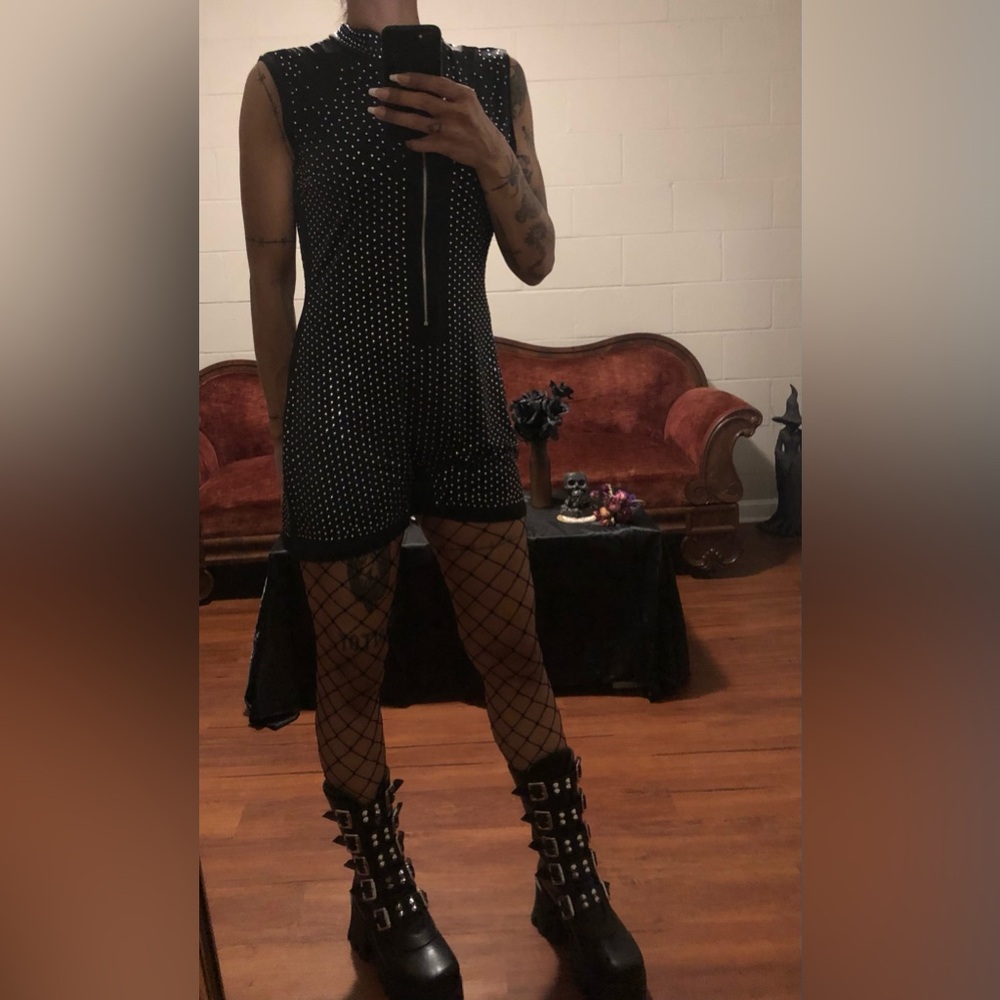 Black Studded Romper